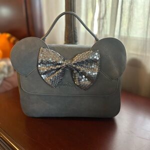 Disney Gray Mini Bag with Sequin Bow